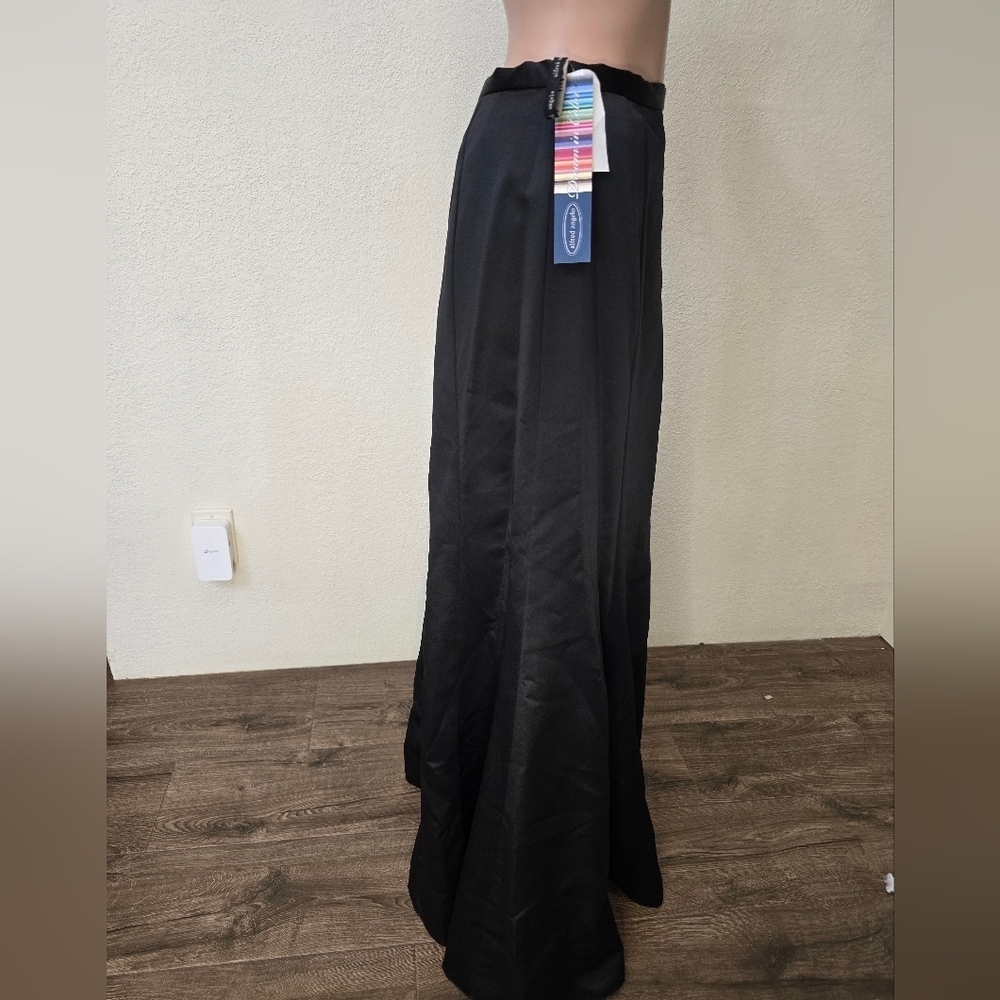 NEW Alfred Angelo Satin Black Full Length Mermaid Flair Formal Skirt Bridal 9/10 - Picture 8 of 11